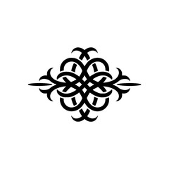 Intricate Black Ornamental Design on White Background