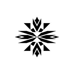 Geometric Black Starburst Design on White Background