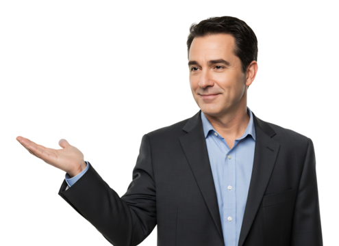 輝くアイデア 笑顔のビジネスマン