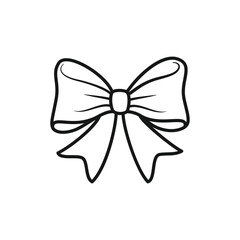 Decorative Bow Ribbon Design and Gift Element Hand Drawn Illustration