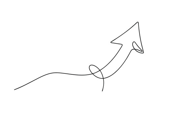 Single Line Drawing Upward Arrow Growth Progress Direction Success