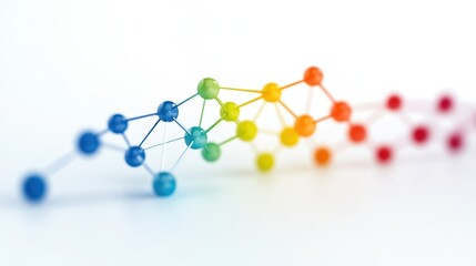 Dynamic clay networking structure creative colorful molecules in abstract science environment