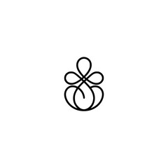 Minimalist Abstract Line Art Logo on White, Symbol of Harmony