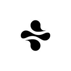 Abstract Black Silhouette Logo on White Background