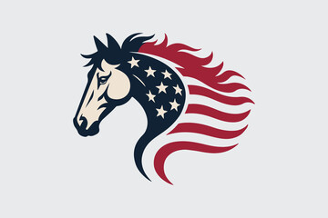 Fototapeta premium patriotic horse Black and White Vector