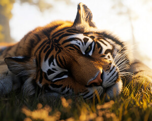Obraz premium Tiger close-up, fierce tiger,