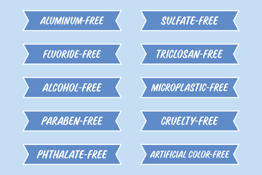 Isolated set of blue Labels templates