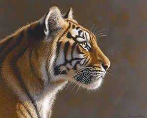 Obraz premium Tiger close-up, fierce tiger,