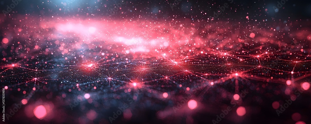 Aufkleber glowing quantum lattice of interconnected nodes