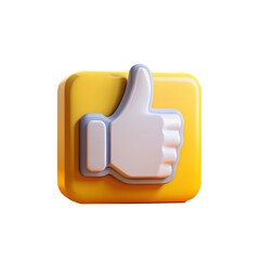 3d thumbs up icon like and agree symbol