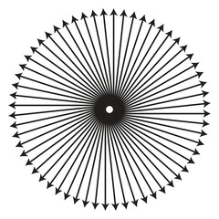 Obraz premium Radiant Vector Sunburst with Uniform Rays