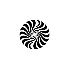 Swirling Black and White Optical Illusion Design on Cream Background