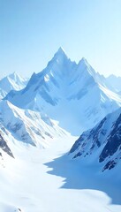 Obraz premium Generative AI Snow-Capped Majesty A Digital Rendering of Mountainous Terrain