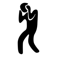 Abstract Silhouette of scared people Raise your hand to block danger