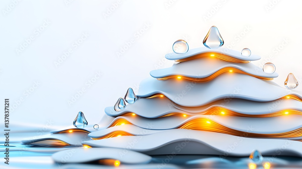 Poster dynamic business models in abstract digital waves online environment 3d graphic perspective