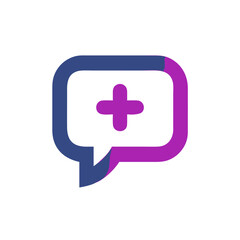 Fototapeta premium A modern graphic design of a speech bubble icon containing a plus sign