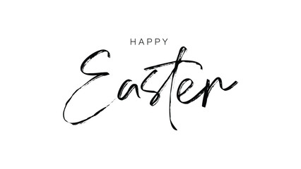 Happy Easter Calligraphic Typography Design, Hand Drawn Festive and Creative Lettering Art