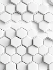 Fototapeta premium Hexagon Pattern Light Gray Background - Abstract geometric background, honeycomb structure, 3D , modern design, clean and simple. Symbolizing: technology, structure, precision, order, innovation