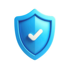 A light blue, three-dimensional shield icon. transparent background