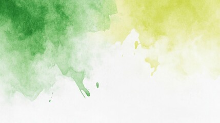 Obraz premium Dynamic green and yellow abstract watercolor painting art studio digital artwork creative environment close-up view artistic expression