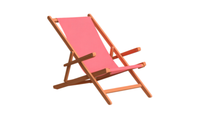 Wooden chair with pink seat, resting time, relaxation, furniture, cut out transparent