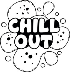 flat chillout lettering design
