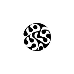Abstract Black & White Circle Design Element, Minimalist Graphic