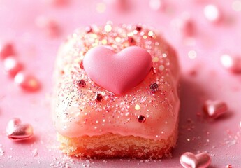 Fototapeta premium Sweet treat featuring a charming heart detail, enhancing the Valentine’s ambiance.