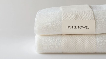 Soft hotel towels neatly arranged.