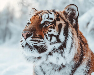 Naklejka premium Tiger close-up, fierce tiger,