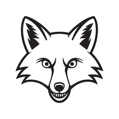 Vector illustration of a fox head in tribal style