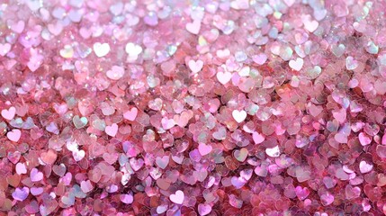 Fototapeta premium Vibrant pink abstract background adorned with shimmering sequins and glitter.