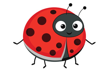Fototapeta premium Joyful Red Ladybug With Cute Face On Transparent Background