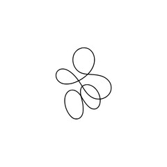 Abstract Black Line Art on White, Minimalist Design, Graphic Element