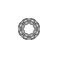 Circular Ornament, Minimalist Design, Black and White