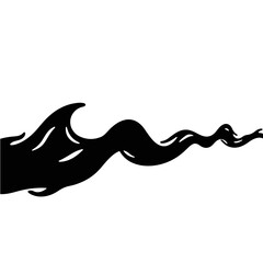 Obraz premium Dynamic silhouette of energy waves in motion, physics concept