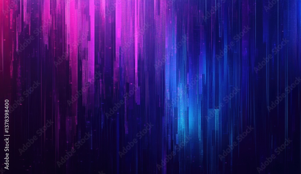 Aufkleber dynamic vertical lines of vibrant neon colors cascading down a dark background