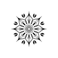 Elegant Black Mandala Design on White Background