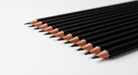 Fototapeta premium Black Pencils in a Row