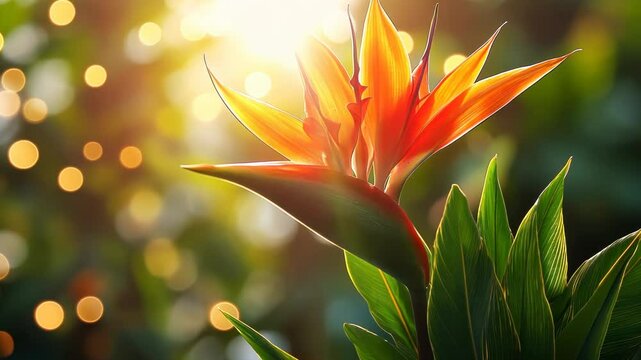 Vibrant flower in soft sunlight