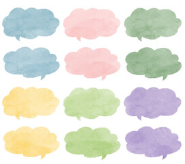 手描き風のテクスチャーのある雲型の吹き出し