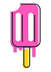 Illustration of ice cream. Summer image for holiday or vacation.