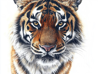 Naklejka premium Tiger close-up, fierce tiger,