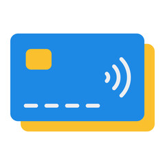 Contactless Credit Card Icon. NFC payment symbol. Wireless transaction and secure banking - stock vector