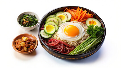 Bibimbap. Korean Bibimbap – Colorful Rice Bowl with Fresh Ingredients 