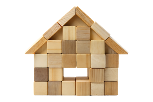 house made of blocks Stock Photographic Image isolated on transparent background 