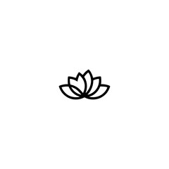Minimalist Black Lotus Logo Design, Wellness, Modern, White Background