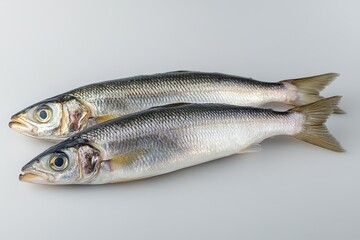 Obraz premium Two Freshly Prepared Fish Laying Side By Side Clearly
