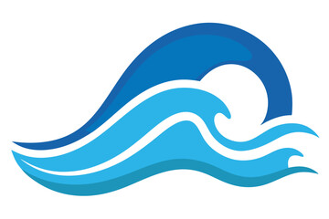 Obraz premium Abstract Ocean Wave in Blue Tones Isolated on a Clean White Background