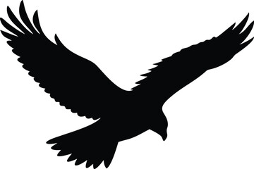 Obraz premium Majestic Eagle in Flight Bold Silhouette with Wings Spread on Transparent Background